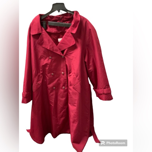 NWT Sue Brett Red Trenchcoat Vintage 34W - Picture 1 of 3